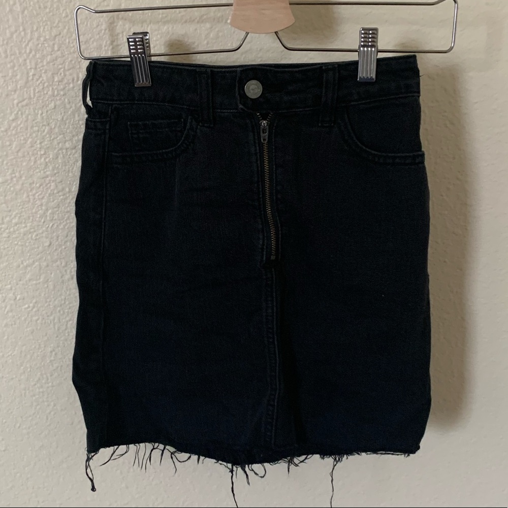 Hollister ultra high rise denim skirt black